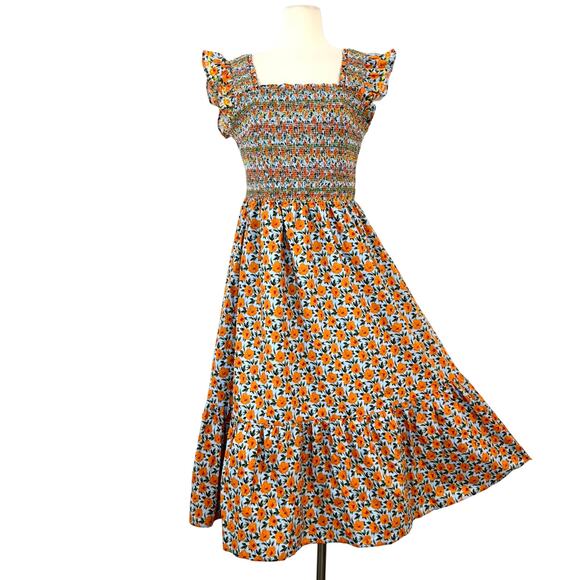 English Factory Anthropologie Sleeveless Square-Neck Embroidered Midi Dress M - Picture 1 of 12